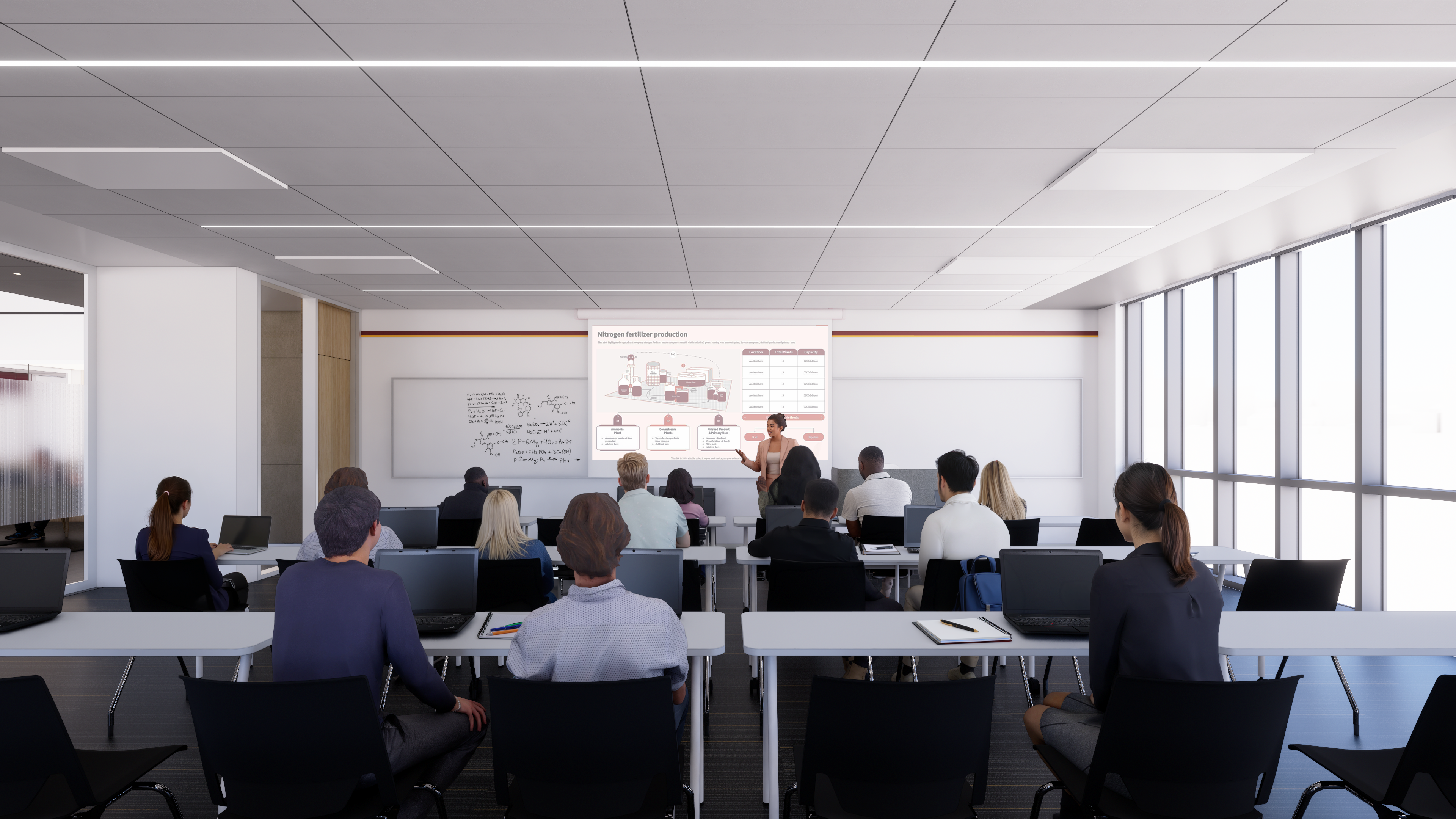 Students seated in a classroom
